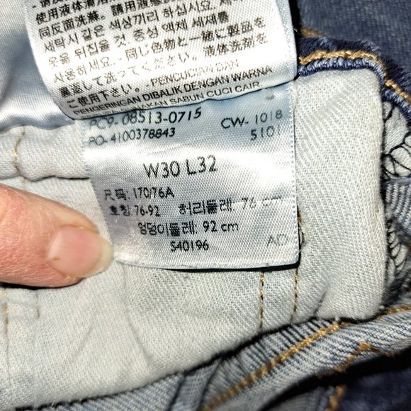 Levi Strauss &Co 513 Slim Straight Fit Jeans Water <Less W30xL32 - Picture 10 of 10